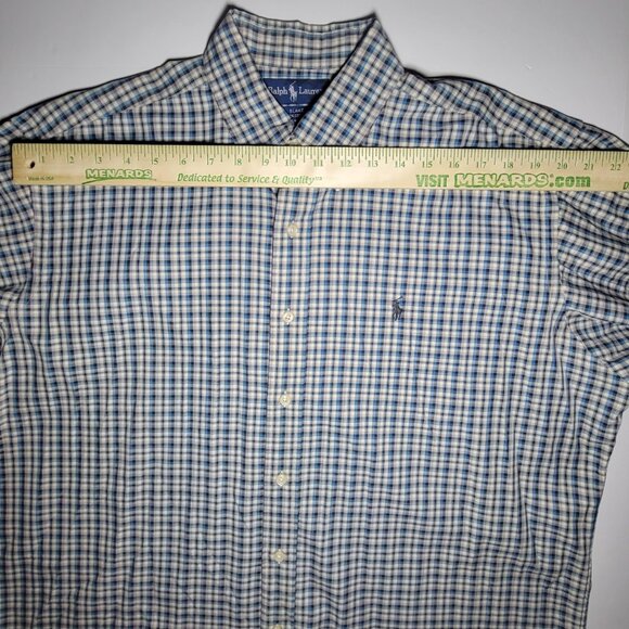 Ralph Lauren Mens Black Blue Checkered Long Sleeve Button Up Shirt Size Large - Picture 9 of 13